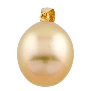 Golden Cultured South Sea Pearl 18k Yellow Gold Pendant